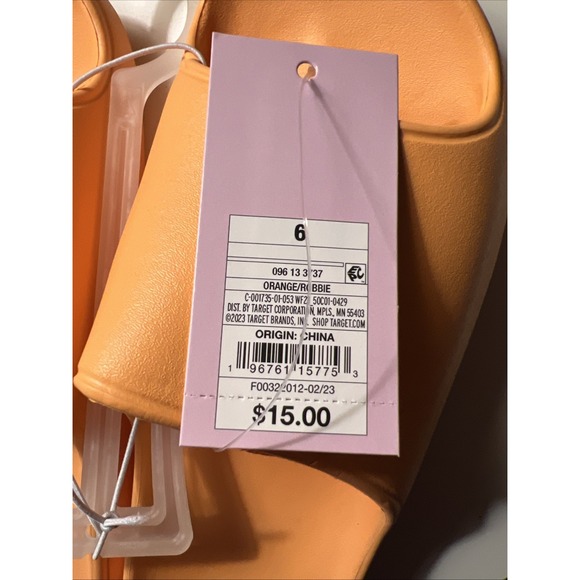 Wild Fable Orange Slides Size 6 New Never Worn - Picture 3 of 4